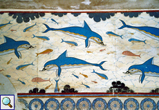 Delfin-Fresko im Megaron der Königin in Knossós