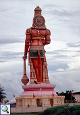 Rückseite der großen Hanuman-Statue in Carapichaima, Trinidad